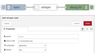 Node-REDのノードを作成してみる　その2（whisperノード）