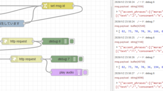 Node-REDを使ってみる　その７（VOICEVOXエンジン、日本語の音声合成）